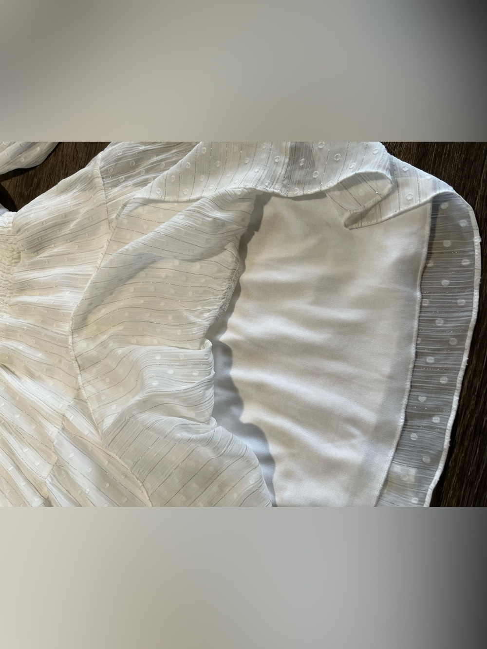 City Studio White Tiered Long-Sleeve V-Neck Dress - Picture 6 of 7